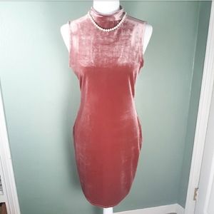 Blush Noir Velvety Pink Dress